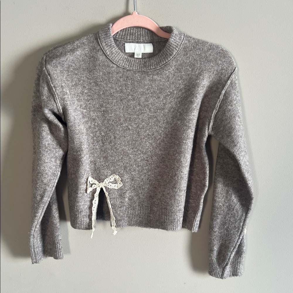 Zara Kids || Lace Bows Knit Sweater - Picture 3 of 7